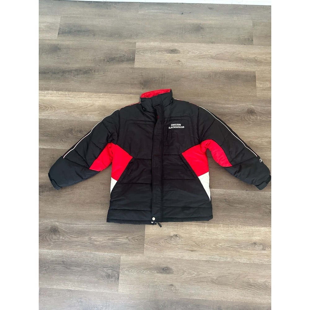 Chicago Blackhawks Reebok Jacket Youth L‎ Red Long Sleeve Full Zip Up NHL